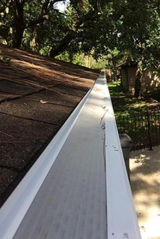Gutter protection installed on an American home